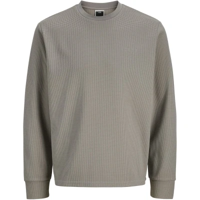 Afbeelding van Jack &amp; Jones Trui Jcopacer Structure Crew Neck Smu 12279683 Gray Flannel Mannen Maat M
