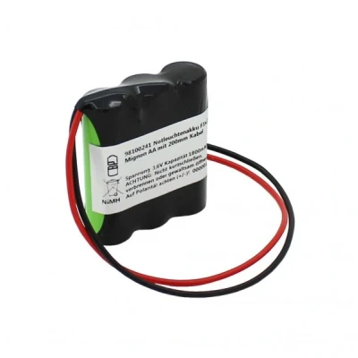 Afbeelding van Noodverlichting batterij NiMH 3.6V 1800mAh F1x3 Mignon AA met 200mm kabel