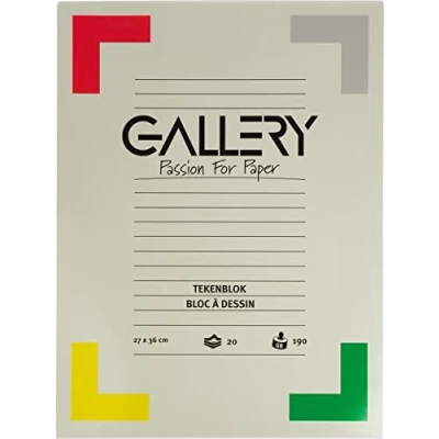 Afbeelding van Gallery Tekenblok Ft 27 X 36 Cm, Extra Zwaar Houtvrij Papier, 190 G/m², Blok Van 20 Vel Tekenpapier