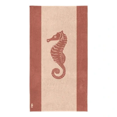 Afbeelding van Seahorse Strandlaken Katoen Flow 100x180 cm Zandkleur