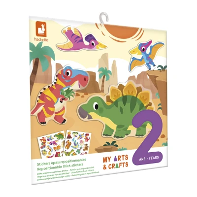 Afbeelding van Janod Creatieve Doos Met Dikke Repositioneerbare Dinosaurus Stickers 2 Jaar Oud
