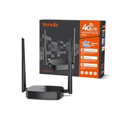 Afbeelding van Tenda 4G router, wifi box, 150 MP LTE SIM san draadmodem, 2,4 GHz 300 Mpbs, CAT4, 2 externe antennes, Fast Ethernet LAN/WAN poort, Nano kaart, plug en play (4G03 Pro)