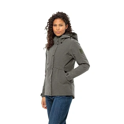 Afbeelding van Jack Wolfskin Snowy Outdoorjas, Dames, Maat: Large, Island moss