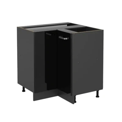 Afbeelding van Vicco Hoekkast R Line, Zwart hoogglans/Antraciet, 75.6 cm zonder werkblad