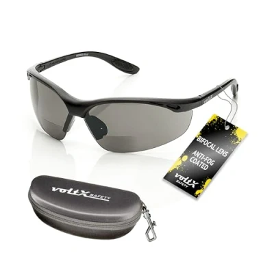 Afbeelding van voltX CONSTRUCTOR BIFOKALE Veiligheidsbril met leeshulp (rookgrijs + dioptrie 1,5) Sportbril voor fietsers veiligheidsband, CE EN166F Bifocal Safety veiligheidshoes