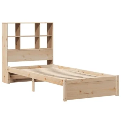Afbeelding van vidaXL Bed met boekenkast zonder matras massief grenenhout 100x200 cm