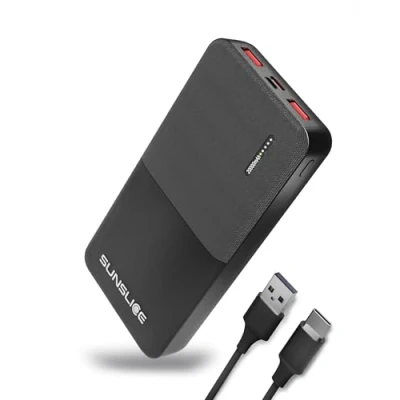 Afbeelding van Sunslice Gravity 20 Externe Batterij 20000 mAh, 2 USB poorten, C (in &amp; uit), 18W Ultra Fast Power voor iPhone, Samsung, Huawei, iPad en anderen