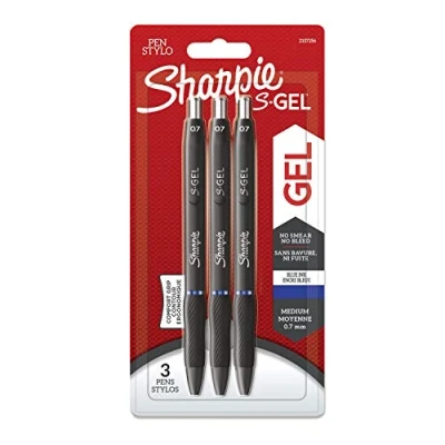 Image de Sharpie S gel Stylos Pointe moyenne (0,7 mm) Encre bleue Lot de 3