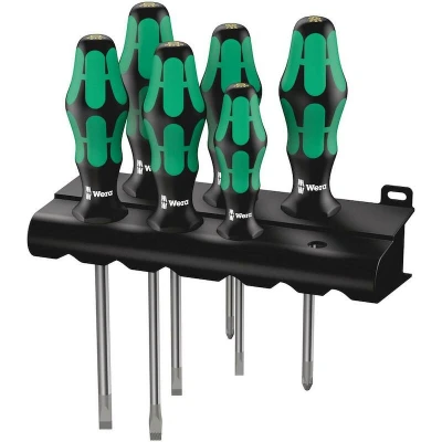 Image de WERA 334/355/6 Rack Jeu de tournevis Kraftform Plus pointe laser dans support 6 pièces 05105656001