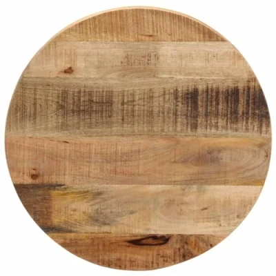 Afbeelding van Tafelblad rond Ø 60x2,5 cm massief ruw mangohout