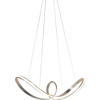 Afbeelding van QAZQA Design hanglamp staal dimbaar incl. LED Viola Due