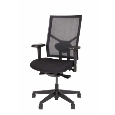 Afbeelding van Ergonomische bureaustoel 787 NPR 1813 zwarte zitting met rug in wit mesh stof chrome frame