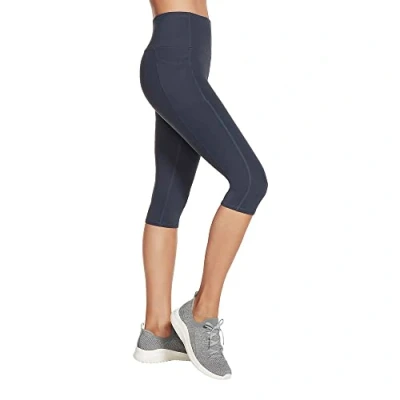 Afbeelding van Skechers Go Walk High Waisted Capri Leggins W2CP2 NVY, Vrouwen, Marineblauw, Leggings, maat: XS