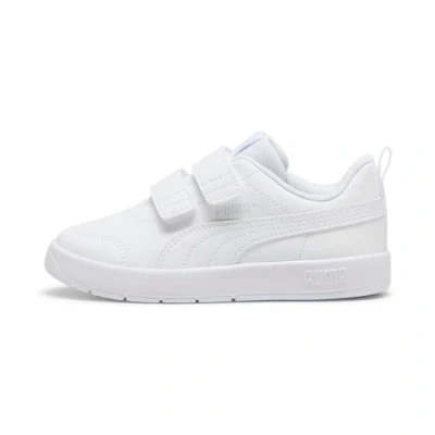 Image de Puma COURTFLEX V3 V PS, Chaussures White Silver Mist, 32 EU, Blanc/argenté (White Mist), EU