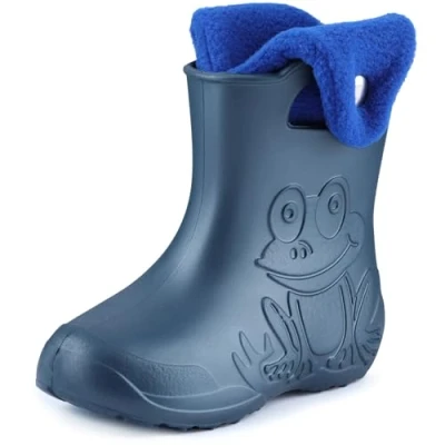 Afbeelding van Ladeheid LA CA FrogWinter Kinder Regenlaarzen Rubber met Binnenschoen EVA Wasbare Metallic blauw/Navy blauw 2 30/31