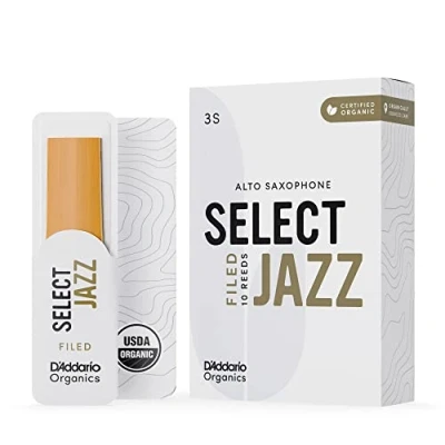 Afbeelding van D&#039;Addario Woodwinds Organic Sel. Jazz Filed Alt 3S, Soft, 10er Packung Riet voor altsaxofoon