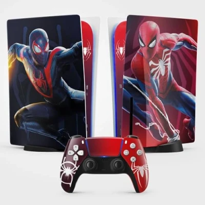 Afbeelding van PS5 Skin Spider sticker voor Playstation 5r, console en controller, standaardschijf, zwart (1 controller)