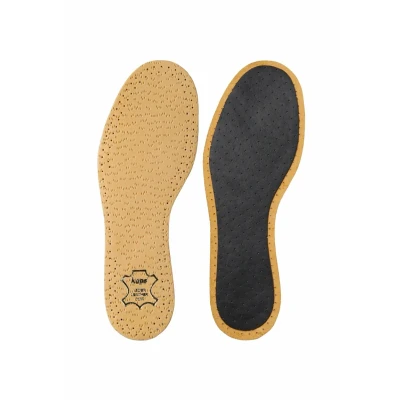 Afbeelding van Kaps Pecari Kids Leren inlegzolen voor kinderen, natuurlijk plantaardig gelooid leer, absorberen geuren en zweet regelen vocht, met actieve kool, (31 32 EU), beige