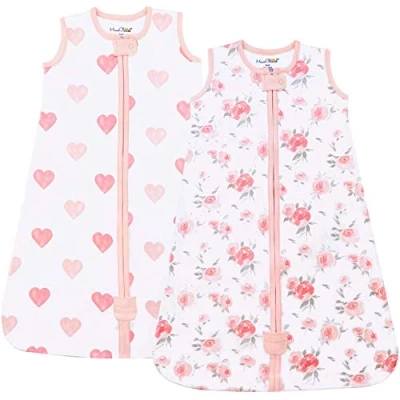 Afbeelding van Mama Cheetah Babyslaapzak, 0,5 TOG, 100% biologisch katoen, ideaal voor de zomer, draagbare deken zuigelingen, peuters, jongens en meisjes, L (12 18 maanden), 2 stuks