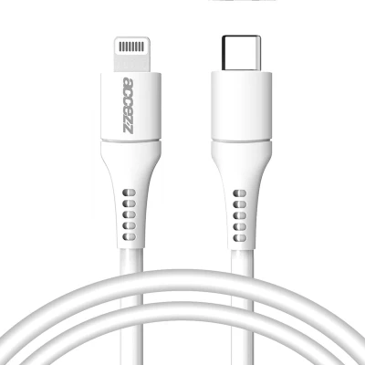 Afbeelding van Accezz Kabel geschikt voor Lightning naar USB C 1 meter Snellader &amp; Datasynchronisatie Oplaadkabel iPhone 11/12/13/14 Wit
