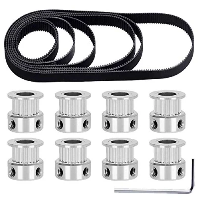 Afbeelding van Youmile 2GT distributieriem 110 mm 112 122 158 200 280 300 400 breedte 6 gesloten lus rubberen riem voor 3D printer met 8 stuks 5 20 tanden wiel katrol distributie