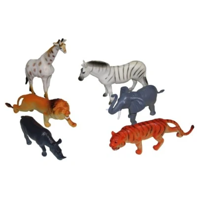 Afbeelding van Idena 4329901 Set van 6 dierentuinfiguren, kunststof, ca. 15 cm, speelplezier voor badkuip, zandbak, kleuterschool en kinderkamer