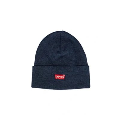Afbeelding van Levi&#039;s RED Batwing Embroidered Slouchy Beanie Muts, Maat: One Size, Navy blue