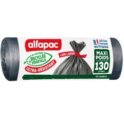 Afbeelding van Alfapac 10 x 130L gerecyclede Maxi Weight brede bindzakken tuinspecial