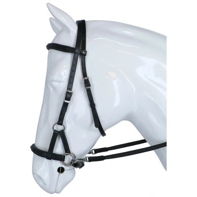 Afbeelding van F.R.A. Bitloos Hoofdstel Pardoes Side Pull Zwart Pony