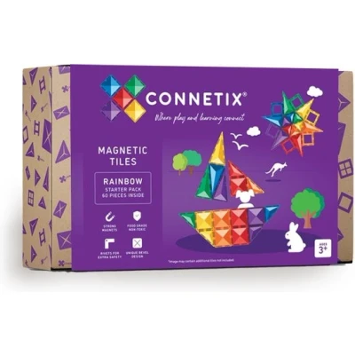 Afbeelding van Connetix magnetische tegels startersset rainbow 60st