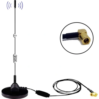 Afbeelding van Albrecht MAG31 DAB+ Magnetfußantenne + Verstärker Band III, 3m Kabel SMB Stecker magneetvoetantenne Met versterker