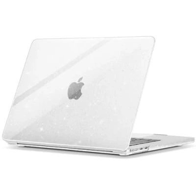 Afbeelding van ZYB Beschermhoes compatibel met MacBook Air M2 13,6 inch 2022, model A2681, dunne harde hoes van kunststof, pailletten