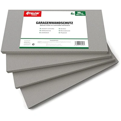 Afbeelding van ATHLON TOOLS MaxProtect Premium Garage wandbescherming, zelfklevend, elk 40 x 20 2,0 cm, bescherming tegen stoten en stoten, (Grijs)