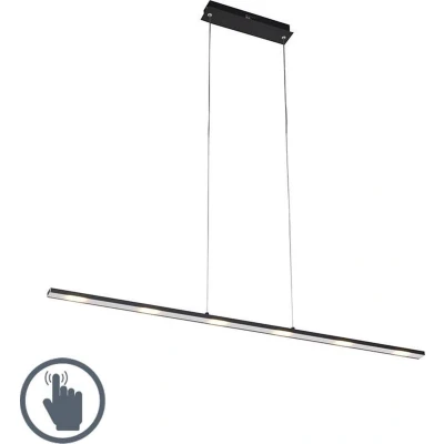 Afbeelding van QAZQA Design hanglamp zwart incl. LED met touchdimmer Platina
