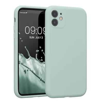 Afbeelding van kwmobile telefoonhoesje geschikt voor Apple iPhone 11 TPU backcover met siliconen coating Smartphone case in cool mint