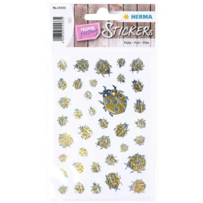 Afbeelding van Herma, Stickers, Motief Sticker Creatieve Gouden Kever 38 stuks Goud/Zilver