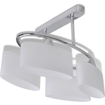 Afbeelding van Plafondlamp met ellips glazen kapjes (4 x E14)