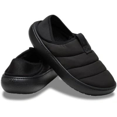 Afbeelding van Crocs Classic PUFF Unisex Pantoffels, Maat: 38 39, Black Textiel