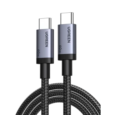 Afbeelding van UGREEN USB C naar 60W PD snel opladen nylon gevlochten compatibel met iPhone 16 Plus Pro Max 15 Galaxy S24 Ultra S23 A55 A35 Pixel 9 8 iPad Air MacBook PS5 controller (2 m)