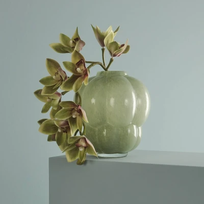 Afbeelding van AYTM Uva vaas, glas, groen, Ø 26 cm, hoogte 28 mondgeblazen