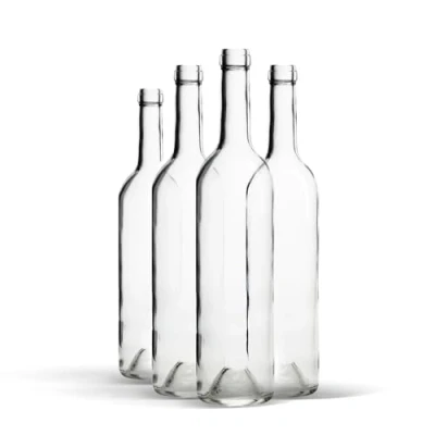 Afbeelding van WYSKONT Fles 750 ml Bordeaux 32 stuks Lege wijnfles voor thuis brouwen Opbergdoos dranken Serveerdecoratie Van transparant glas