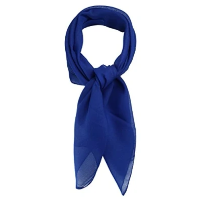 Afbeelding van TigerTie Fijne chiffon sjaal voor dames, effen, afmetingen: 58 x cm, Royal Blauw