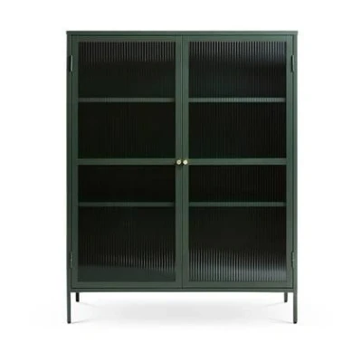Afbeelding van Olivine Katja metalen vitrinekast groen 111 x 140