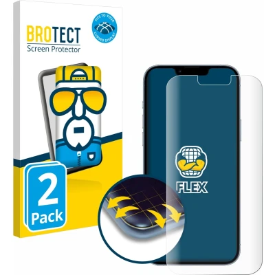 Afbeelding van BROTECT Screenprotector voor Apple iPhone 13 Pro Max Folie Beschermfolie transparant volledig dekking (2 Stuks)