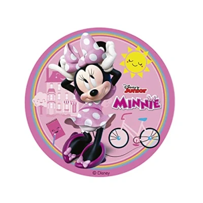 Afbeelding van Dekora Comprimeerbare decoratie in schijfvorm voor verjaardagstaarten kinderen van Minnie Mouse 15,5 cm