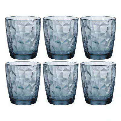 Afbeelding van Bormioli Rocco Waterglazen Diamond Blauw 300 ml 6 Stuks