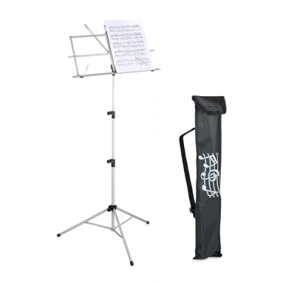 Afbeelding van Relaxdays muziekstandaard inklapbaar 140x53x49 cm bladmuziek houder verstelbaar