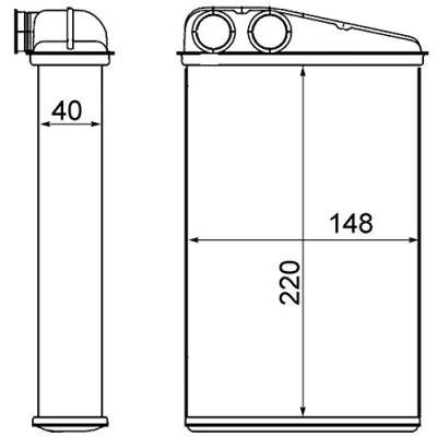 Afbeelding van MAHLE ORIGINAL AH 17 000S Warmtewisselaar Met toebehoren afdekking, afdichtring, slangenklem, schroeven