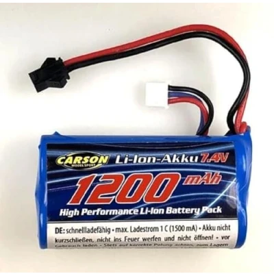 Afbeelding van Carson 500608255 7,4 V/1200 mAh LiION Land Rover JST reservebatterij; RC batterij, accessoires voor radiografisch bestuurbare voertuigen, reservebatterij modelmodellen