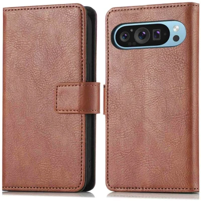 Afbeelding van imoshion Hoesje Geschikt voor Google Pixel 9 Pro XL Met Pasjeshouder Luxe Bookcase Bruin